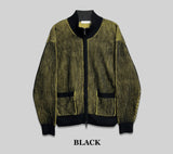 Striped Two-Tone Knit Zip-Up