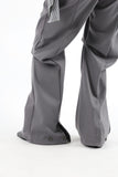 Back button pin tuck bootcut slacks