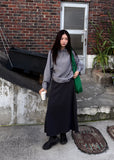 SIDE CUT MIDI SKIRT