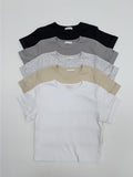 Roll-up Short Sleeve Crop T-Shirt
