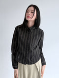 LINE STRIPE CROP SHIRT