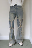 Corset tassel bootcut denim