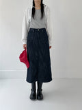 Selvedge H-line Banding Long Skirt