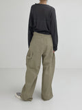 [premium] Stopper Rivet Nylon Wide Pants