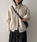 [wool100%/handmade] Bijo Collar Wool Short Blouson