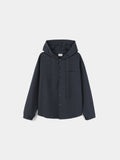 Micro check hood shirt