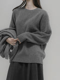 [Premium] Whole Garment Wool Back Round Knit
