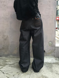Ruiner Leather Pocket Raw Denim Pants