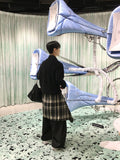 Rafi Check Layered Wide Pants