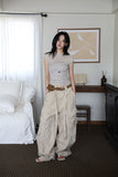 Ballet shirring cap sleeve tee