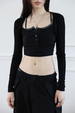 Glam Button Crop Top