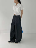 Epee Two-Way Zip-Up Crop Shirt