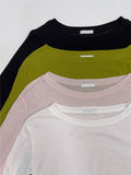 Boatneck Tencel See-Through T-Shirt