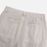 Vintage washed dyeing cargo wide pants