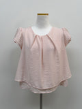 Plain layered short sleeve blouse (2C)