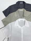 Tencel collar strap blouse