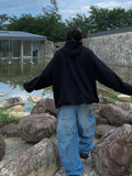 Oil wave denim pants
