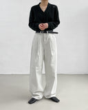 [unisex] Crown Two-Tuck Long Wide Pants