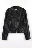 Kadi No Collar Leather Jacket