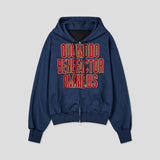 Groovy Fingerhole Patch Crop Hood Zip-Up