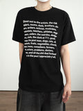 Text printed short sleeve T-shirt