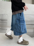 Koo Diagonal Cargo Bermuda Denim