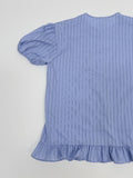 [Short sleeve.ver] Frill Stripe Loose Fit Blouse