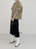 Leather Overfit Crop Shirt