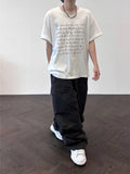 Script Lettering U Neck Over T-Shirt