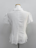 Harbor Unbalanced Short Sleeve Blouse