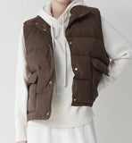 Duck Down High Neck Padded Vest