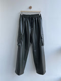 Leather Cargo Wide Pants