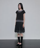 Layered Crinkle Check Skirt