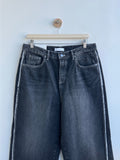 Side Cutting Black Denim