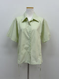 [short-sleeve ver] Ribbon Poplin Loose Fit Shirt