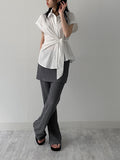 Pleated Layered Banding Pants