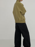 Big Collar Over Fit Leather Blouson