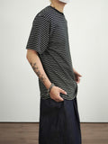 Stripe half T-shirts