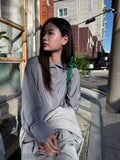 BUTTONNECK SHIRRING BLOUSE