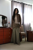 Suede layered skirt