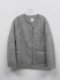 [2oz lining] Hairy wool round jacket
