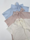 Ab Tie Short Sleeve Blouse