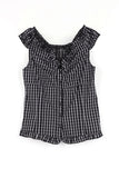 Two-way check frill shirt