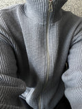 SS Draw High Neck Ribbed Zip-up
