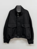 Cotton high neck over fit bomber jacket