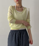 [Planning] Linen Viscose U-neck Knit