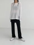 Linen Slit See-Through Overfit T-Shirt