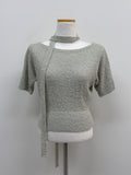 [Scarf Set] Tail Boat Neck Half Knit