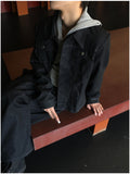 [SET] Aubert Non-Faded Wrap Denim Jacket