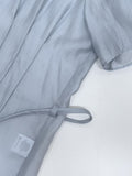 Chief Strap Pintuck See-through Short Sleeve Shirt